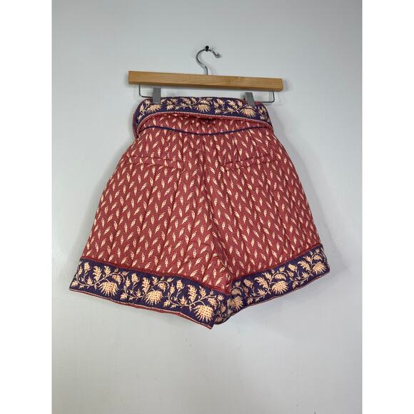 NWT Hunter Bell Edith Casual Soft Belted Short in Patina Border Pink/Purple - Picture 4 of 8